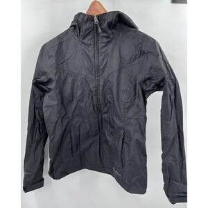 Eddie Bauer Weatheredge Windbreaker Womens Size XS Black Waterproof Rain Jacket